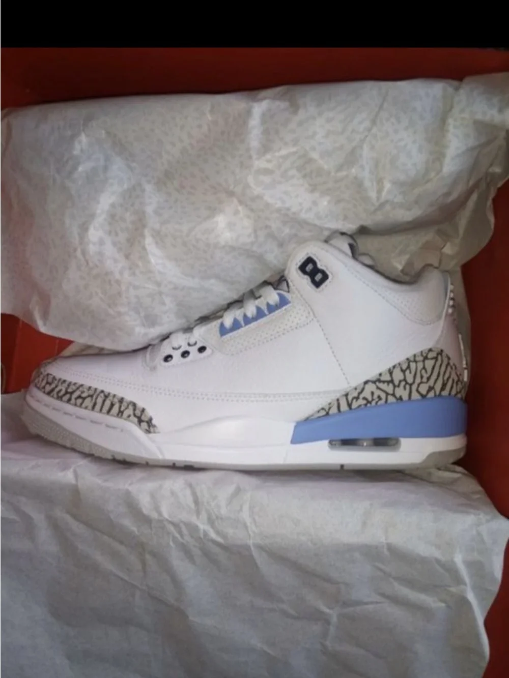Jordan White and Blue Elephant-Print Low Top Sneakers